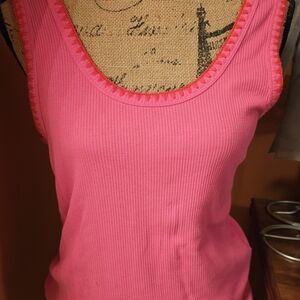 J. Crew Vibrant Pink Ribbed Tank Top